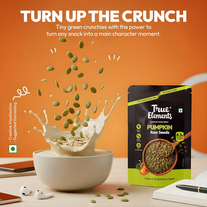 True Elements Pumpkin Seeds - Premium AAA Grade Raw Seeds for Eating | Immunity Booster Seeds | Diet Snacks | High in Protein