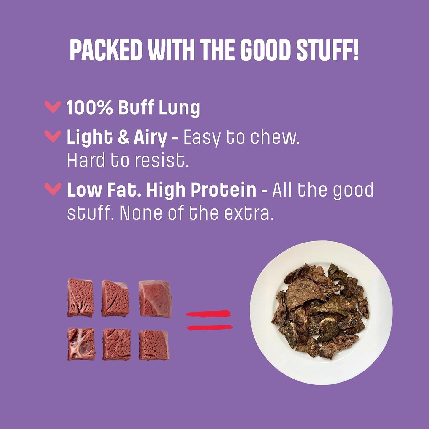 Muttley Crew Buff Lung Dog Jerky with Real Buff Lung | Healthy Adult Dog Treats for Easy Digestion | All Natural (50 Grams)