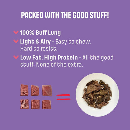 Muttley Crew Buff Lung Dog Jerky with Real Buff Lung | Healthy Adult Dog Treats for Easy Digestion | All Natural (50 Grams)