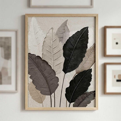 Aesthetic Leaf Art Home Decoration|Paintings With Frame For Living Room Bed Room Hotel Wall Decor Digital Reprint (13x17 inch)