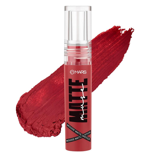 MARS Matte Muse Mousse Lipstick (3ml) (08-BOSS GIRL) with Doe-Foot Applicator | Highly Pigmented | Smooth Texture | Hydrating Formula | Blurry Lips Effect