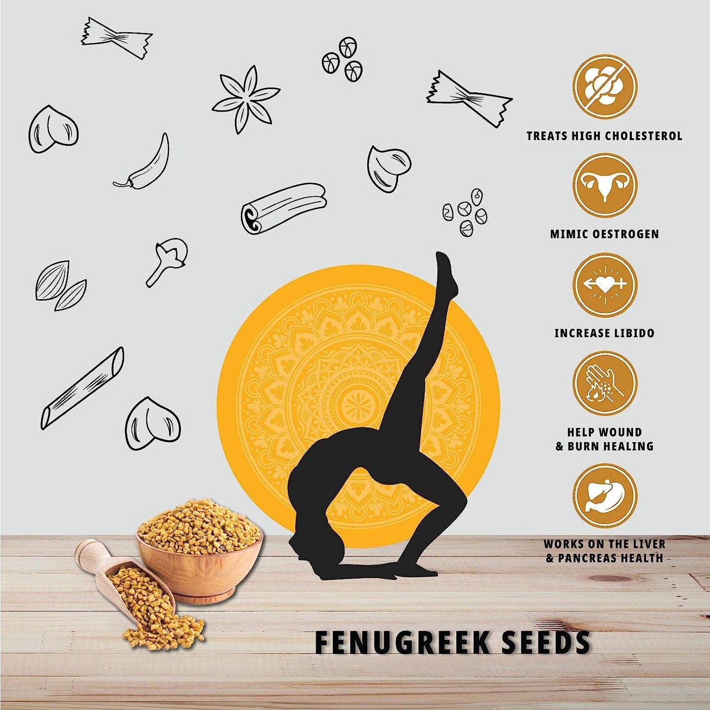 Organature Whole Methi (Fenugreek) 350 Gram-Natural Dried & Indian Spices & Masala|Methi Dana, Whole Fenugreek Seeds, No Artificial Colours & Preservatives