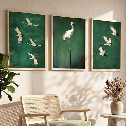 Home Decor Nature Art Painting Decorative Wall Art | Poster With Frame For Living Room Bed Room Hotel Wall Decor Digital Reprint Set of 3 (13X17 inch)