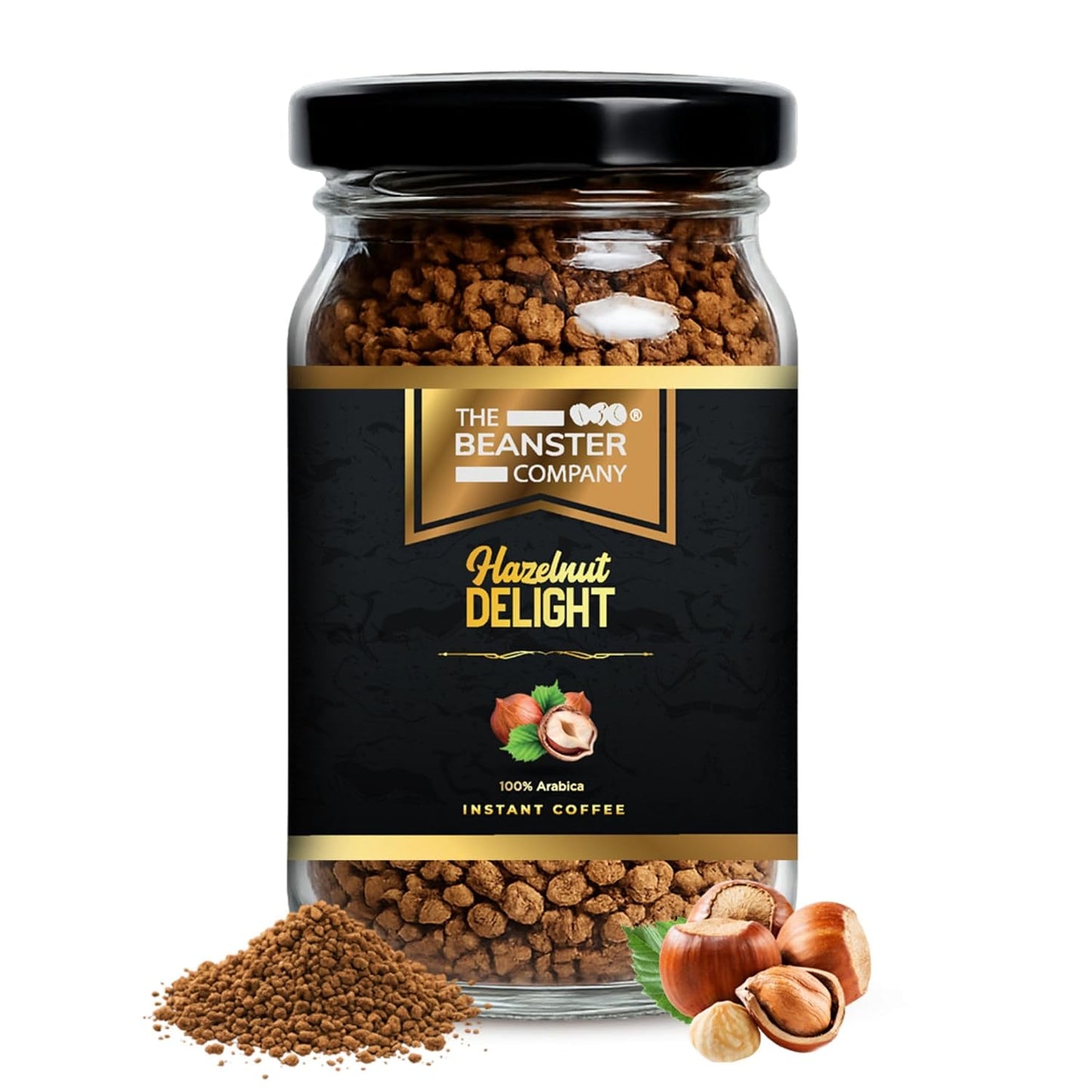 The Beanster Company 100% Arabica Hazelnut Delight Instant Coffee, 50g