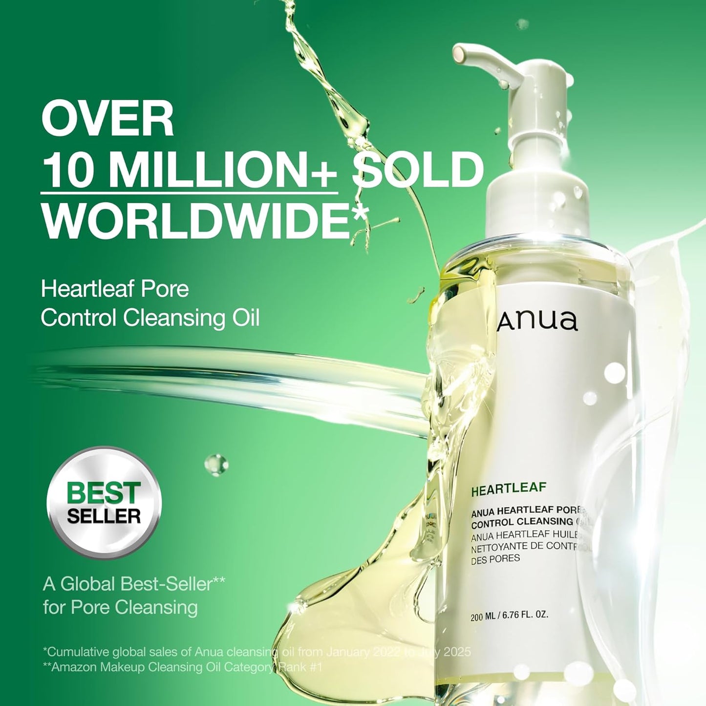 Anua Heartleaf Pore Control Cleansing Oil Removes Makeup, Excess Sebum, Blackheads & Clogged Pores