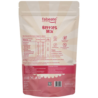 Fabeato 9-In-1 Premium Berries Mix 200g| Rich in Antioxidants|Good Source of Dietary Fiber|Dried Cranberries, Blackcurrants, Strawberry,Gojiberries and More| Healthy Snack for Kids and Adults