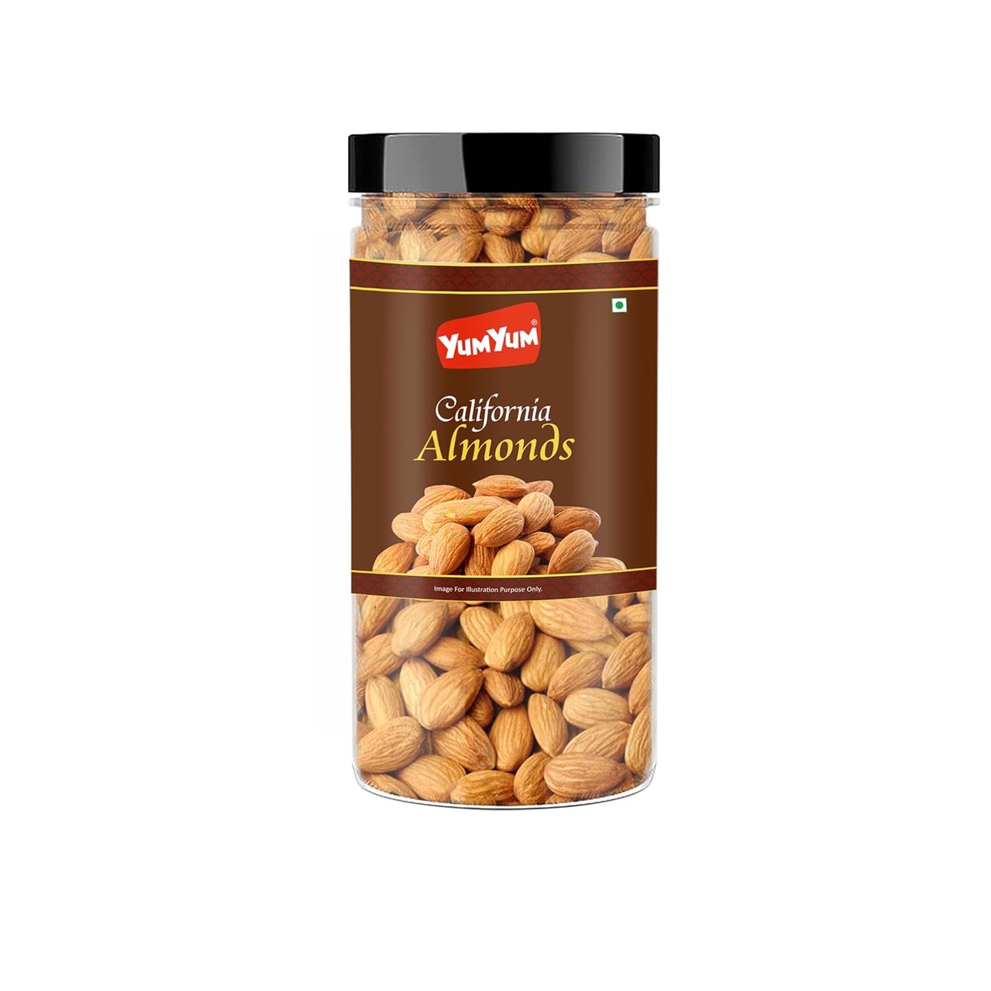 YUM YUM Pure California Almonds/Badam Whole, 500g, Real Nuts, High in Fiber, Badam Giri, Rich in Protein, Magnesium, Phosphorus and Dietary Fibre, Nuts & Dry Fruits