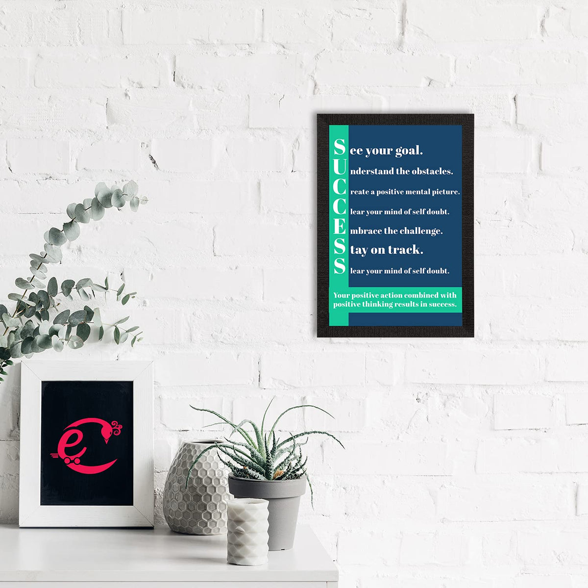 "Success Motivational Quote Painting Digital Printed Wall Art For Office, Home, Study Room, Gym, School, College, Institute, Classroom Decor - Great Gift For Students And Entrepreneurs