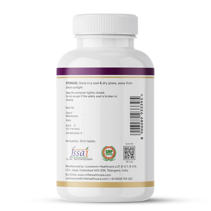 INLIFE Multi Collagen Complex Tablets | 5 Types Peptides I, II, III, V & X with Biotin, Hyaluronic Acid | Collagen Powder Supplements for Women & Men - 90 Tablets (Pack of 1)