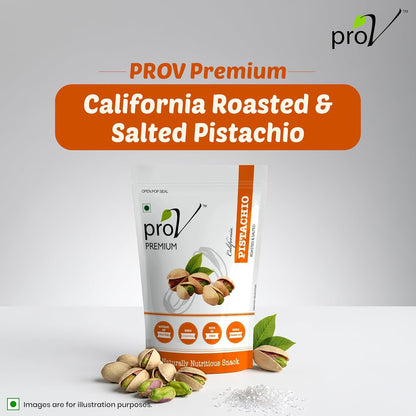 ProV Premium Roasted California Pistachios | 250g | Lightly Salted | High in Protein & Fiber | Heart-Healthy Everyday Snack