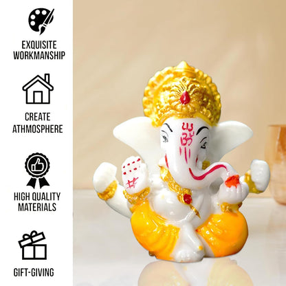 Auspicious Ganesh Idol for car Dashboard and Home, Small Ganpati Ganesha Idol for Car God Dashboard Accessories (Design 4)