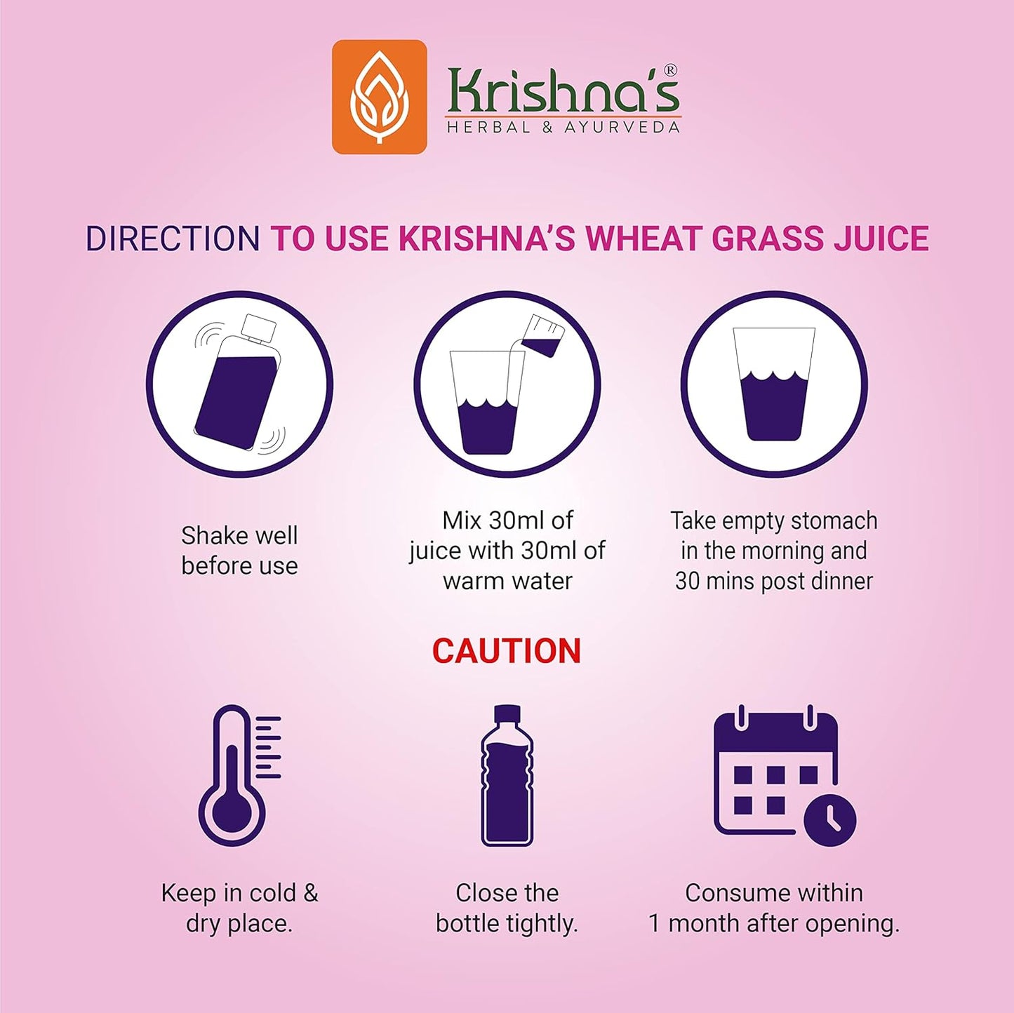 Krishna's Wheatgrass Juice - 1000 ML | Wheat Grass juice 9th day picked wheatgrass leaves | Pure, Natural and Ayurvedic Juice