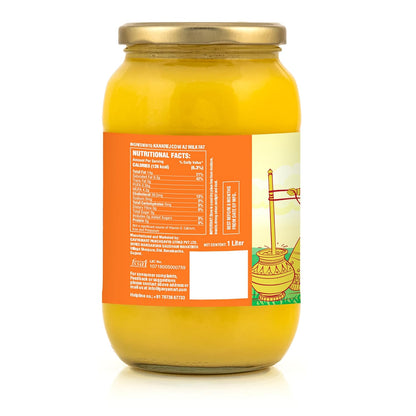 Gavyamart Ghee in Pantry, Bilona ghee 100% Fresh Pure Desi Kankrej Organic Non-GMO Cow Ghee-Made Using Traditional Bilona Method - Glass jar pack 500ml