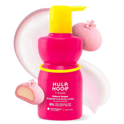 FoxTale Hula Hoop Brightening Body Lotion by Foxtale| Niacinamide + Kojic Acid + SPF30 | Moisturizes, Brightens, & Even Tones Skin | Prevents Tanning & Sun Damage | Light & Grease-Free | 200ml