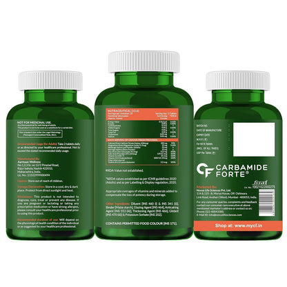 Carbamide Forte Calcium And Vitamin D3 Tablets | Calcium Tablet | Calcium Magnesium Zinc Supplement With Vitamin D3 + K2 MK7 To Support Bones health, Joints & Immunity - Veg 60 Tablets