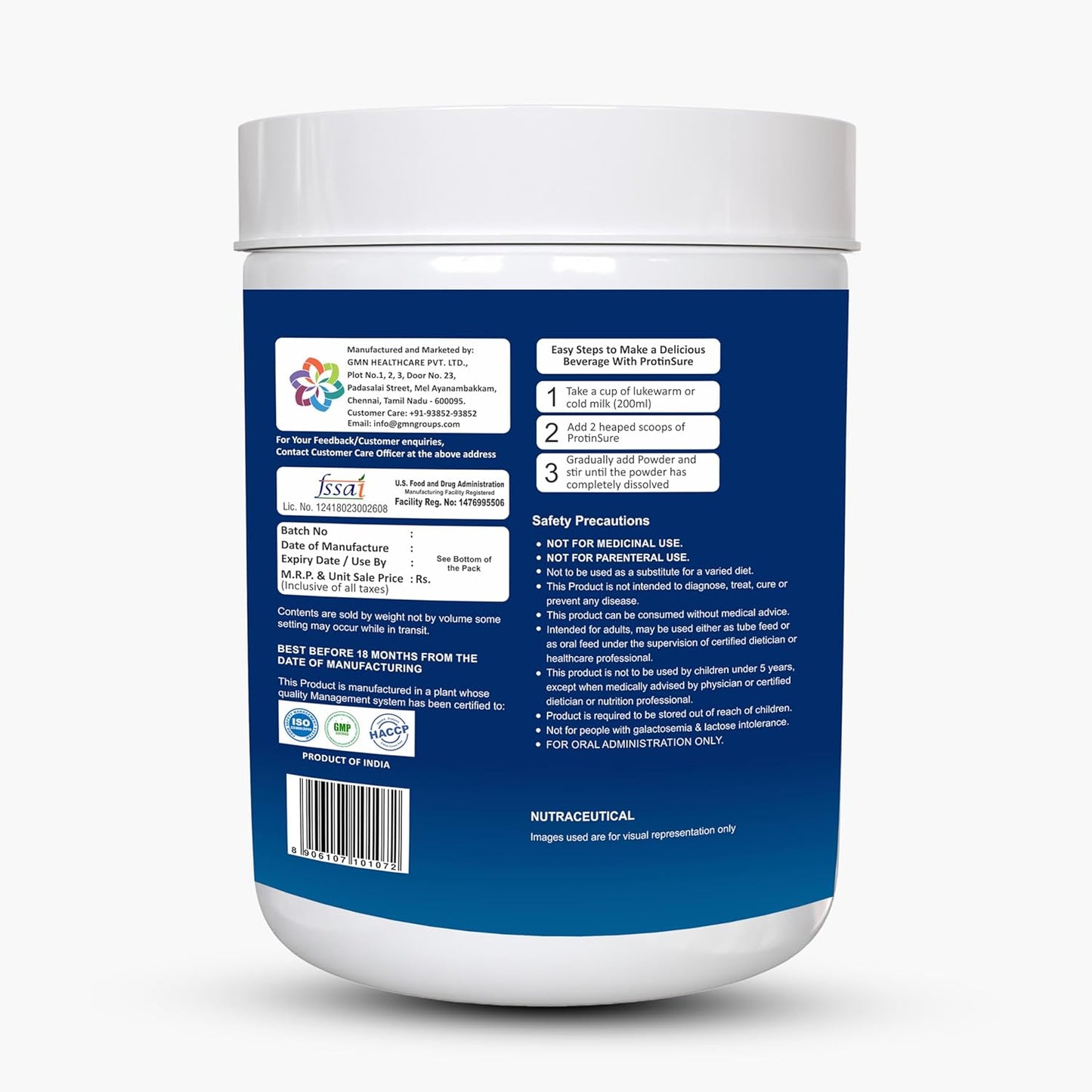 Pro360 ProtinSure Protein Powder Nutritional Supplement for Daily Wellness for Men and Women - Vanilla flavour 400g