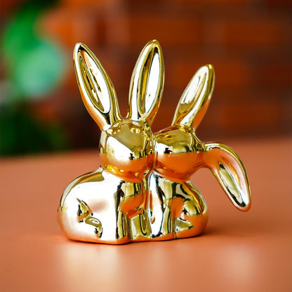 Nostrae Rabbit Show Pieces for Home Decor Living Room Decorative Items | Cute Animals Showpieces Gift Item for Decor | Center Table Tv Showcase Shelf Office Desk Interior Statue Figurines