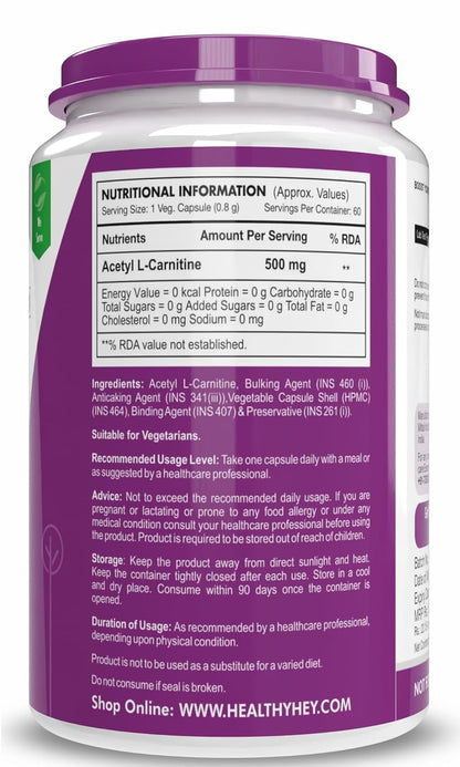 Supplement container with purple label and nutritional information on a white background