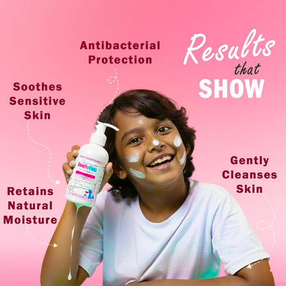 Simply Kids Body Wash for 4-12 Years | Aloe Vera, Grapeseed & Neem | Gentle, Hydrating & Nourishing | Soothes & Protects Skin | Hypoallergenic | Antibacterial & Antifungal | Dermatologically Tested | All Skin Types | 175ml