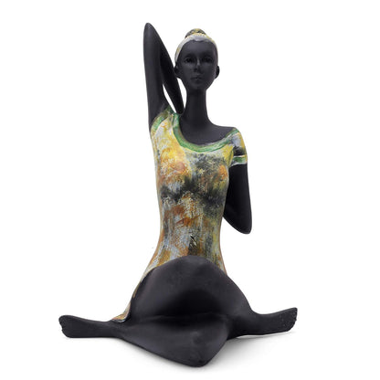 Resin Yoga Lady Showpiece For Home Decor & Office Decor (Set of 3), Multi Colour, figures