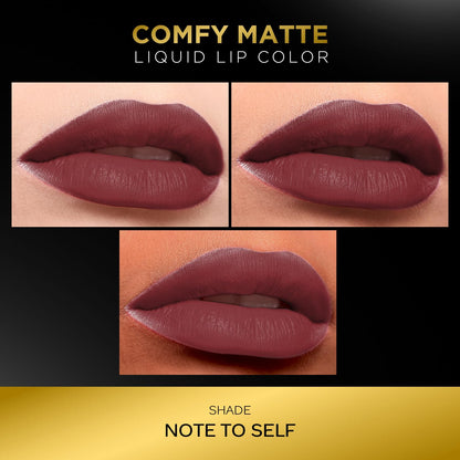 FACES CANADA Comfy Matte Liquid Lipstick - Note To Self 07, 3 ml | Comfortable 10HR Longstay | Intense Matte Color | Almond Oil & Vitamin E Infused | Super Smooth | No Dryness | No Alcohol
