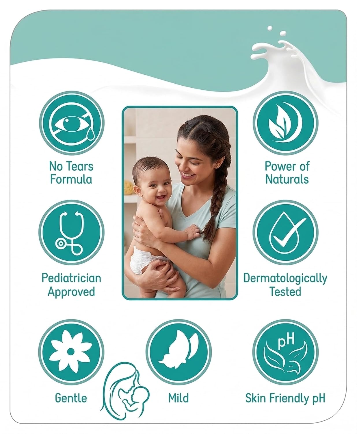 BABYHUG Daily Tear-Free Milky Shampoo – Enriched with Milk Protein & Natural Oils Pack Of 1 (400ML) | Enriched with Milk Protein, Natural Oils
