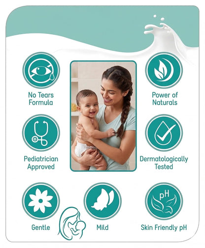 BABYHUG Daily Tear-Free Milky Shampoo – Enriched with Milk Protein & Natural Oils Pack Of 1 (400ML) | Enriched with Milk Protein, Natural Oils