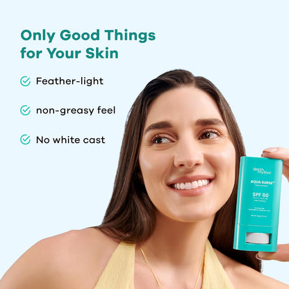 Earth Rhythm Aqua Surge Hydrating Sunstick SPF 60 PA++++. Ceramides & Hyaluronic Acid. No white Cast. No Parabens, Vegan.