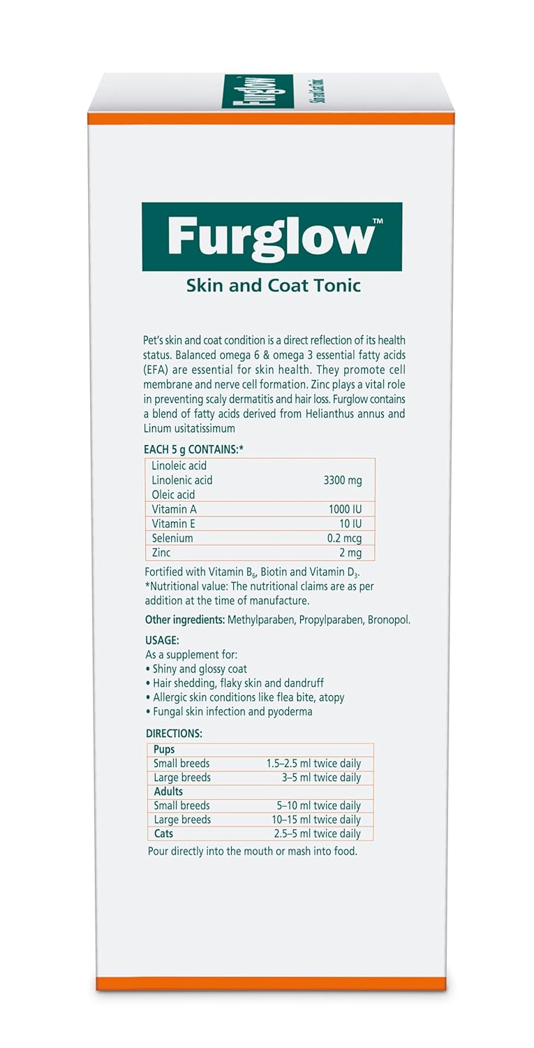 Furglow Skin and Coat Tonic packaging on a white background