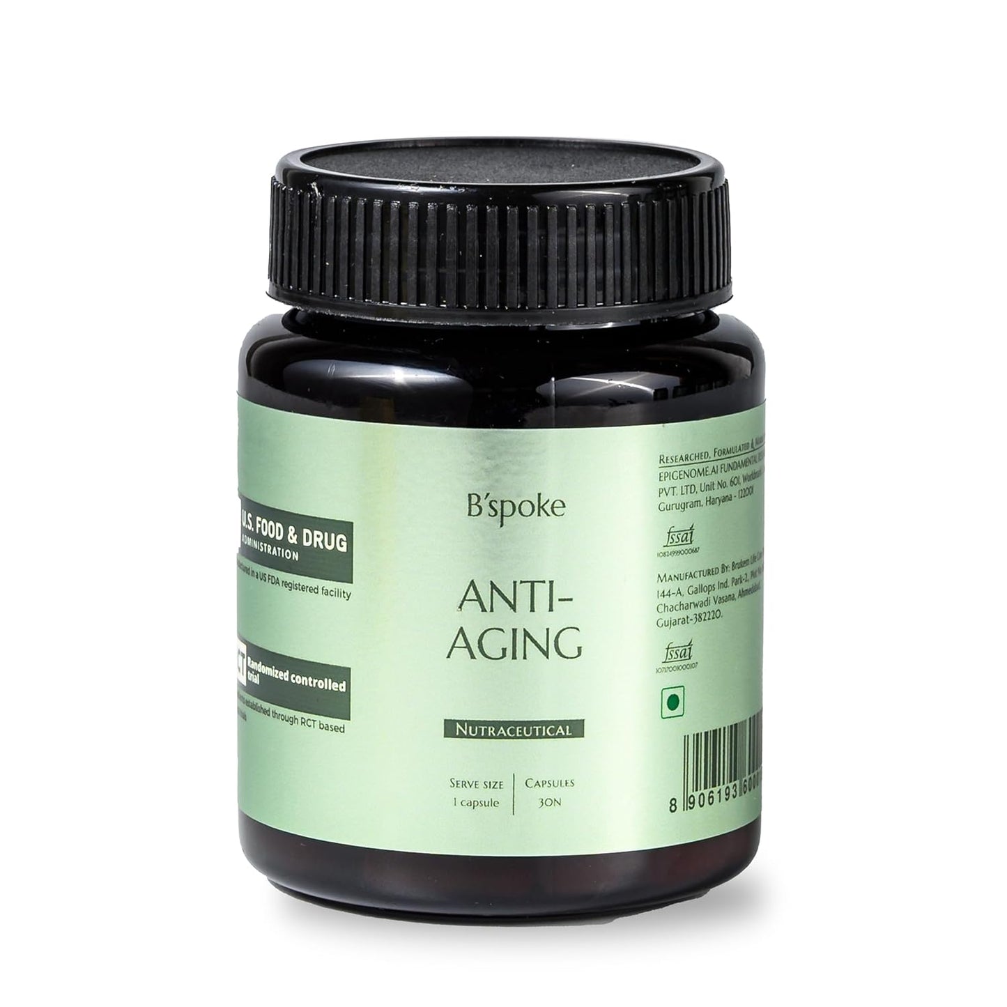 B’spoke Anti-Aging | Advanced Cellular Defense with CoQ10, Trans-Resveratrol & Vitamin A | Supports Skin Elasticity, Energy & Heart Health | For Men & Women | 30 Veg Capsules
