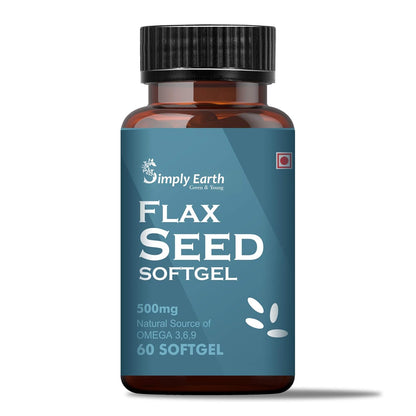 Simply earth Cold Pressed Flax seeds oil Omega with extra Virgin oil, Linolenic Acid, Oleric Acid | Natural Form of omega 369-60 Softgels…