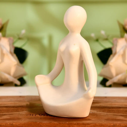 CraftVatika Home Decor Decoration Items for Living Room, Modern Art Lady Yoga Posture Set of 3, Decorative Showpiece Gift for Women, Housewarming Wedding Gifts, Office Shelf Decorations