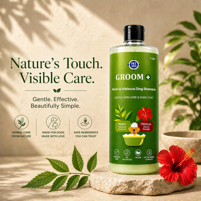 PET360 Groom+ Neem Hibiscus Oatmeal Dog Shampoo 200ml | Vegan Cruelty-Free | Non-Toxic pH Balanced | Phthalate & Paraben Free | Natural Pet Grooming