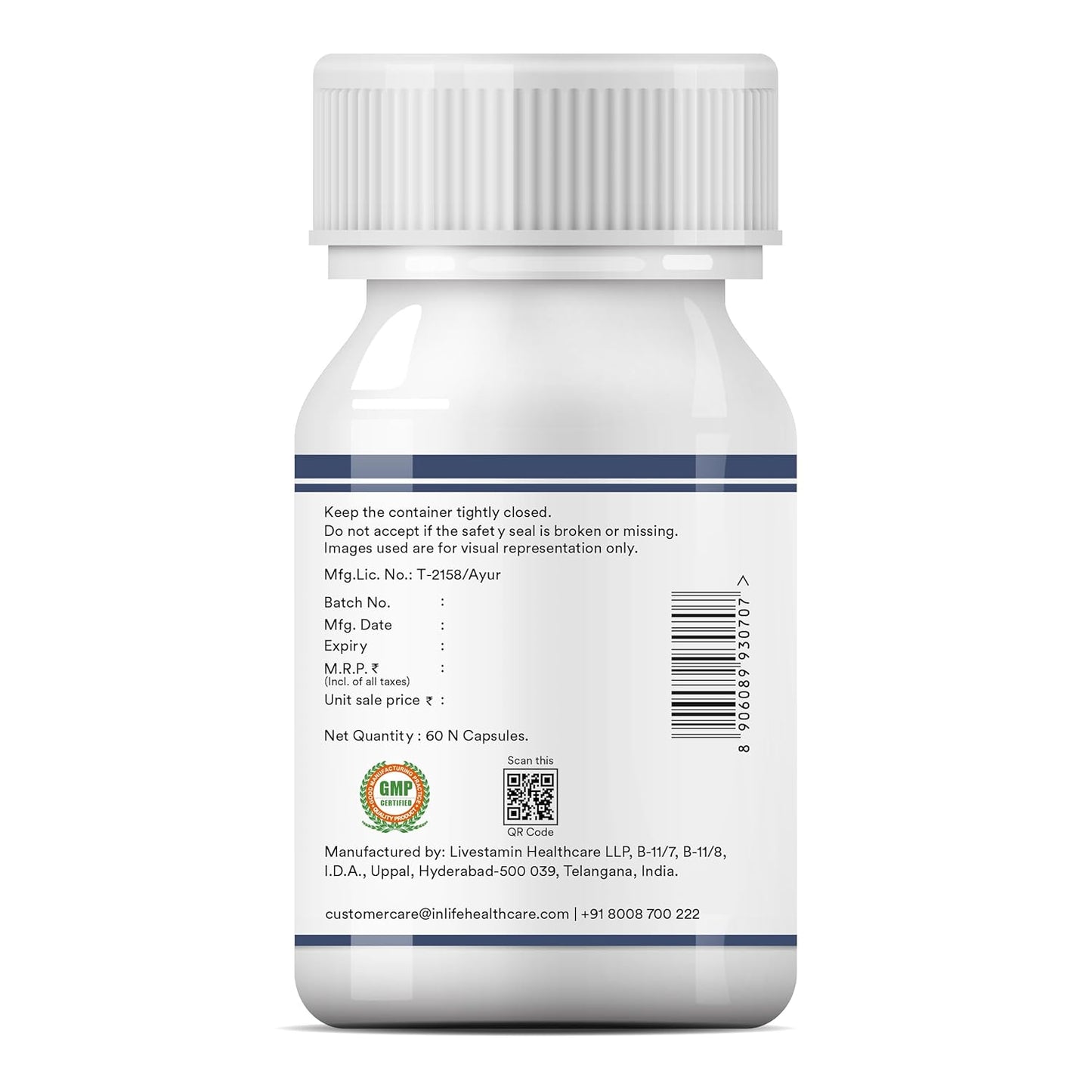 INLIFE Gymnema Sylvestre Capsules 500mg | Ayurvedic Herbal Supplement for Blood Sugar Wellbeing - 60 Vegetarian Capsules (Pack of 1, 60)