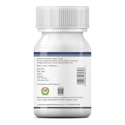 INLIFE Gymnema Sylvestre Capsules 500mg | Ayurvedic Herbal Supplement for Blood Sugar Wellbeing - 60 Vegetarian Capsules (Pack of 1, 60)