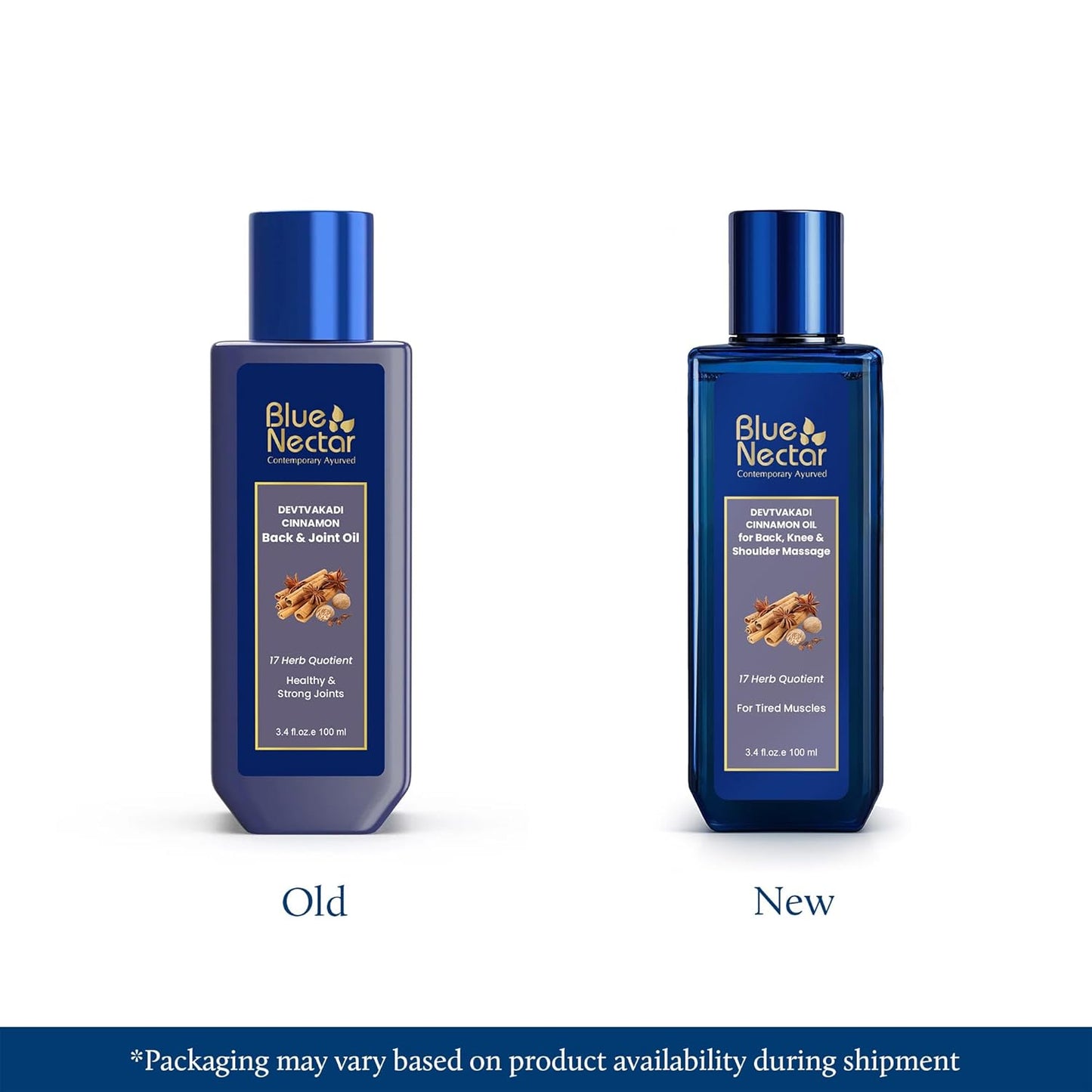 Blue Nectar Pain Relief Massage Oil with Natural Clove, Cinnamon & Mahanarayan Oils | Ayurvedic Oil Products for Ortho Relief from Joint Pain, Back Pain and Knee & Muscle Pain (17 Herbs, 100 ml)