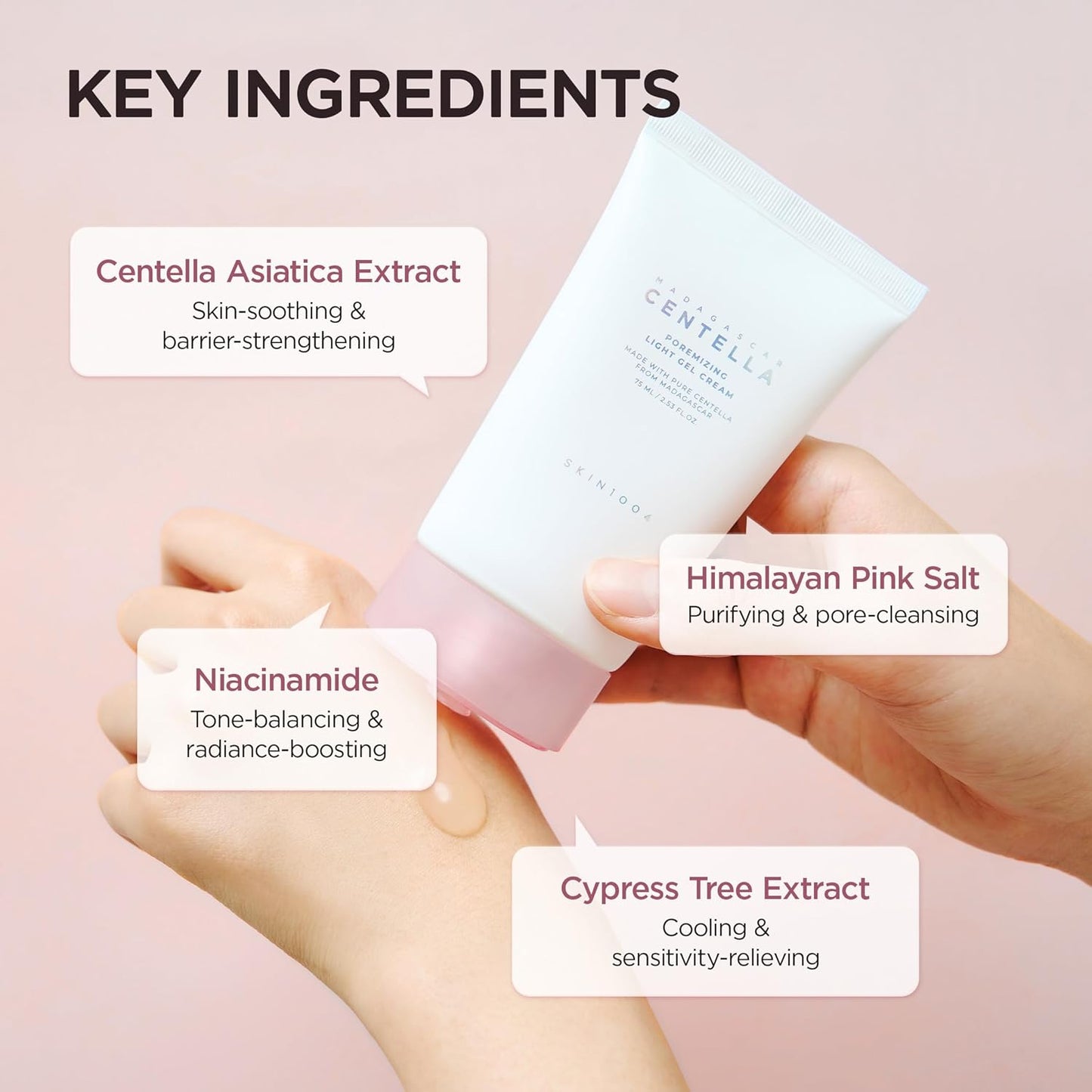 SKIN1004 Centella Poremizing Light Gel Cream | Lightweight Cooling & Hydrating Gel with Niacinamide for Oily & Combination Skin, 75ml