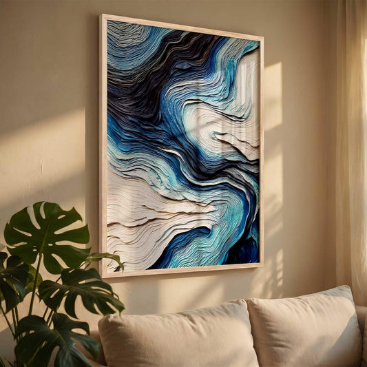 Abstract WALL Framed Painting | Big Aesthetic WALL Framed Paintings for Living Room Bedroom Wall Decor (13x17 inch)