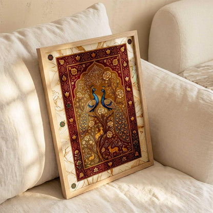 Living Room Bed Room Hotel Wall Decor | Indian Traditional Madhubani Art Wall Painting Home Decoration With Frame | Digital Reprint | Engineered Wood (14X20 inch)
