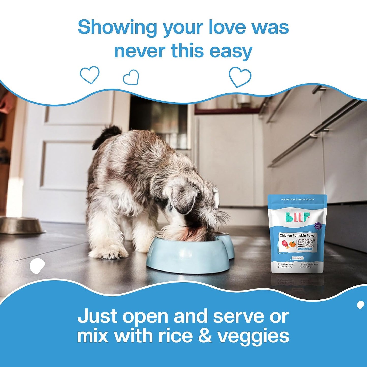 BLEP Dog Food Adult & Puppy | 200g | Dog Wet Food, High Protein, Omega 3&6, Contains Chicken Breast, Egg, Pumpkin, Vegetables, Zero Preservatives, Digestible, Human Grade Fresh (Pack of 1)