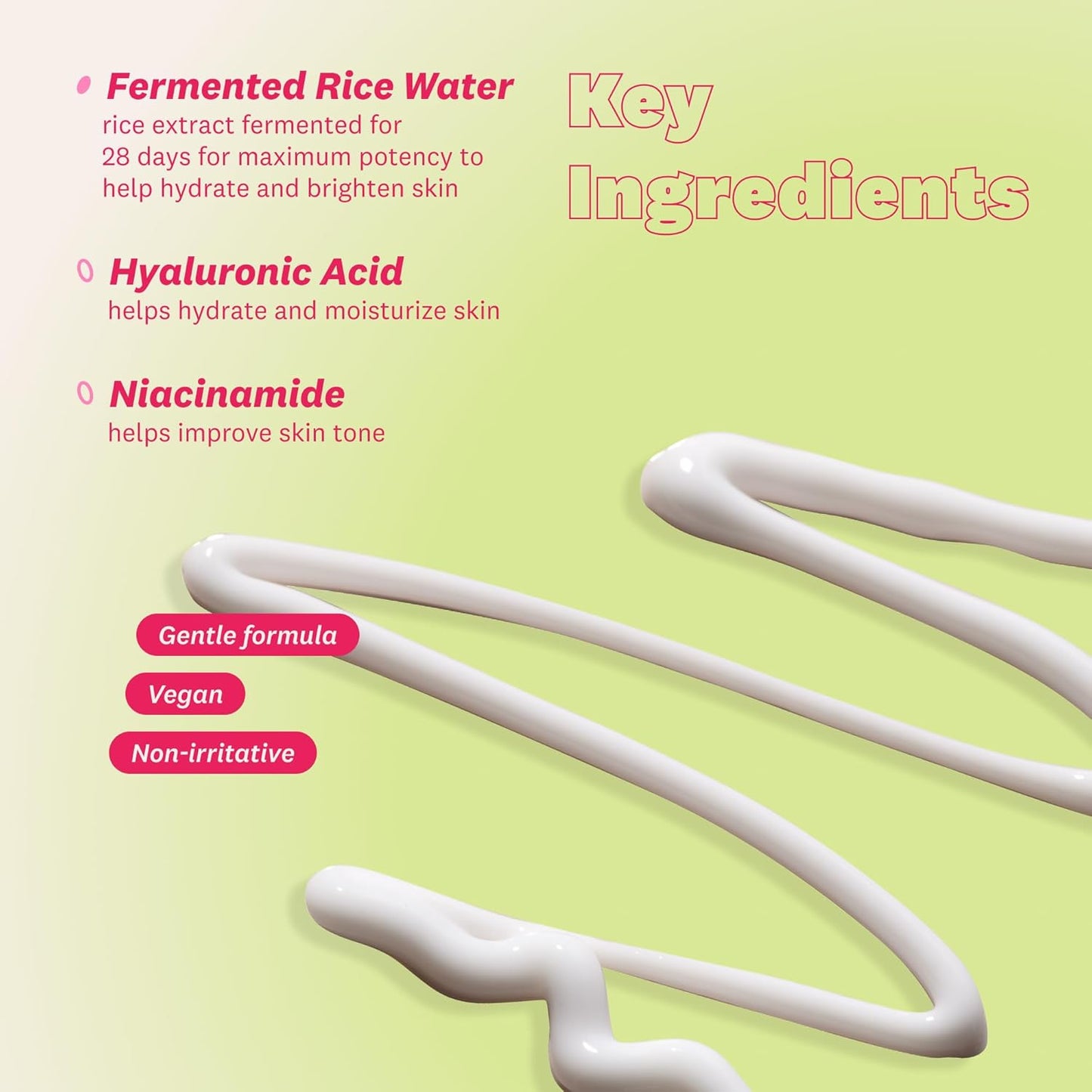 Product packaging with key ingredients listed on a light green background