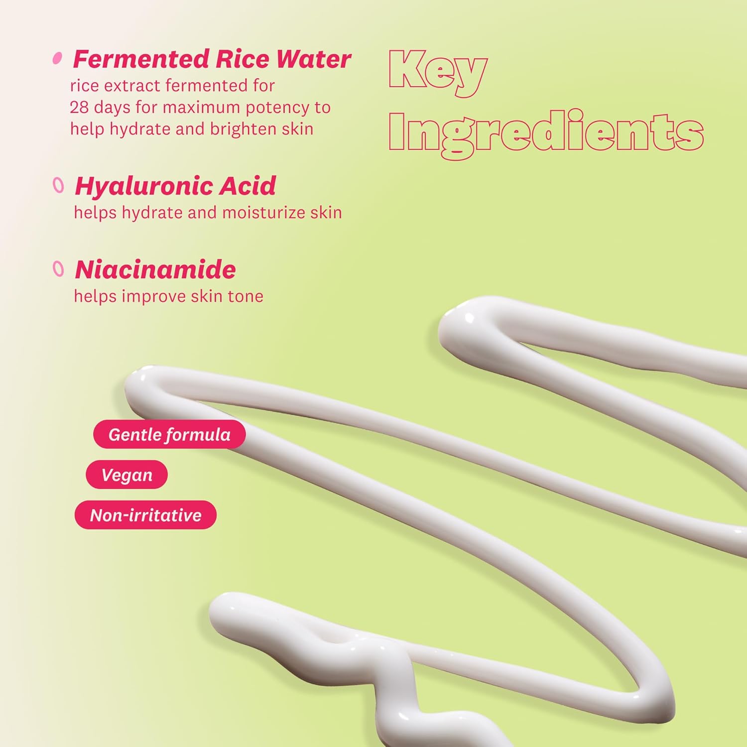 Product packaging with key ingredients listed on a light green background