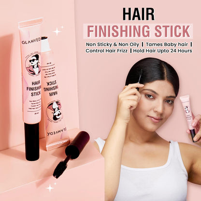 GLAMVEDA Frizz Free Hair Finishing Stick | Anti-Frizz Hair Fix Stick for Flyaways & Baby Hair | Non-Sticky & Non-Greasy Formula | Long-Lasting Hold with Rice Water | 20ml