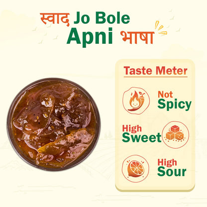 THE LITTLE FARM CO Sweet & Sour Lemon Pickle - Nimbu ka Achar | Oil Free | Homestyle Khatta Meetha Nimbu Pickles | No Added Preservatives, Artificial Colours & Flavours | Traditional Recipe