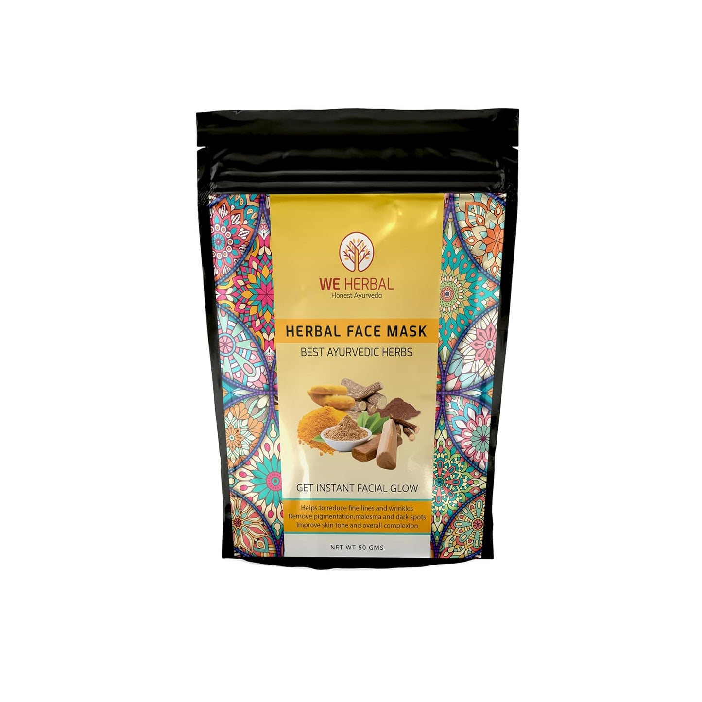 Face Mask | Instant At-Home Facial with Manjistha, Licorice & Amba Haldi | Detoxifies, Soothes & Brightens | 100% Natural | No Fragrance or Colour | 50g
