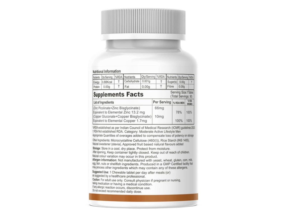 ZC (LeeWell) Zinc Copper Chewable Supplement, 90 Tablets
