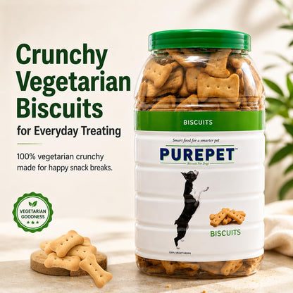 Purepet Dog Treats Biscuits for All Life Stages 800g Pack | 100% Vegetable Flavour | Active Behaviour | Oral Health | Training and Behaviour | Healthy Immune System