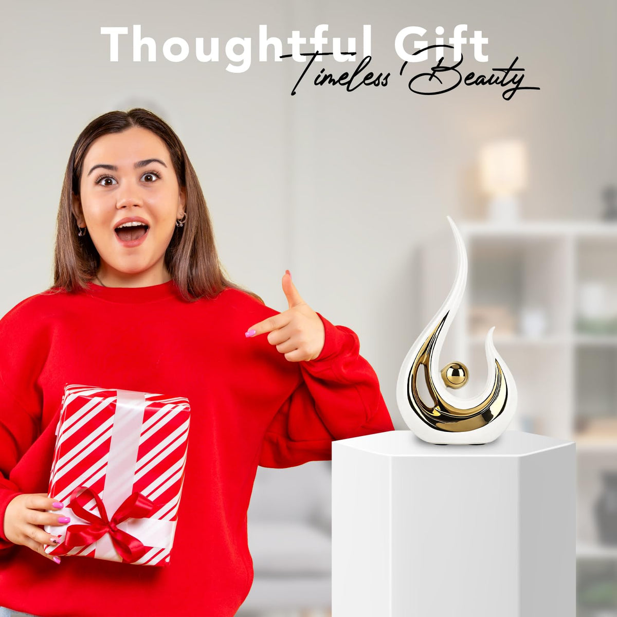Nostrae Modern Abstract Art Show Pieces for Home Decor Living Room Decorative Items | Cute Showpieces Gift Item for Decor | Center Table Tv Unit Showcase Office Interior Statue Figurines