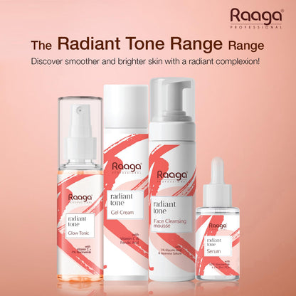 Raaga Professional Radiant Tone Face Cleansing Mousse with 3% Glycolic Acid and Japanese Sakura | Paraben Free, Sulphate Free, Dermatologically Tested (100 ml)