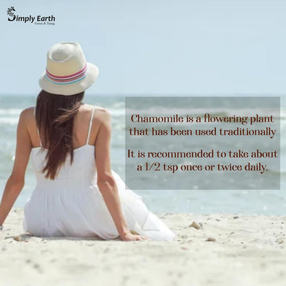 Simply Earth organic Chamomile Flower Powder 100g, Helps Improve Sleep Quality, Boosts Skin and Hair Health, Caffeine Free, Chamomile Tea